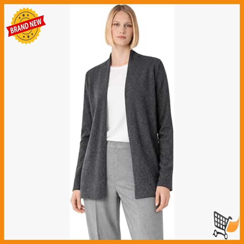 Lightweight Cashmere Cardigan Wrap, Mid-Thigh Length, Open Front, Long Sleeve